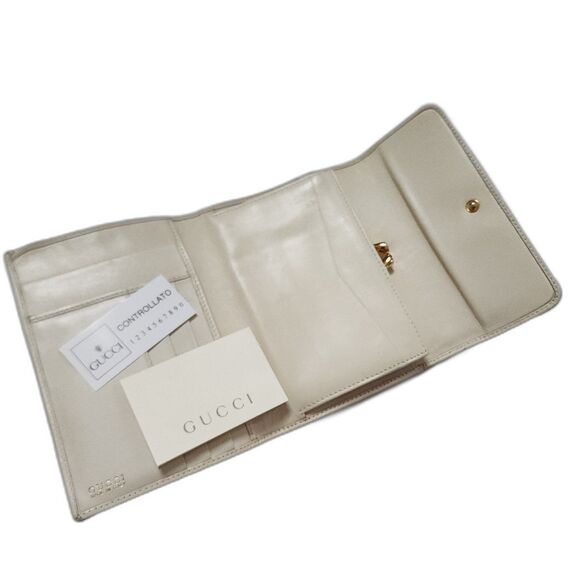 Gucci Soft Leather Bamboo Cream Tone Wallet - Picture 3 of 9